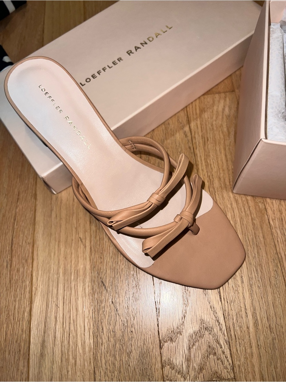 Loeffler Randall Nude Tan Double-Knot Slide
